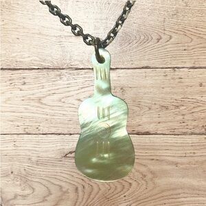 *5/$20 or 3/$15* American Eagle Mother of Pearl Guitar Pendant Chain Necklace